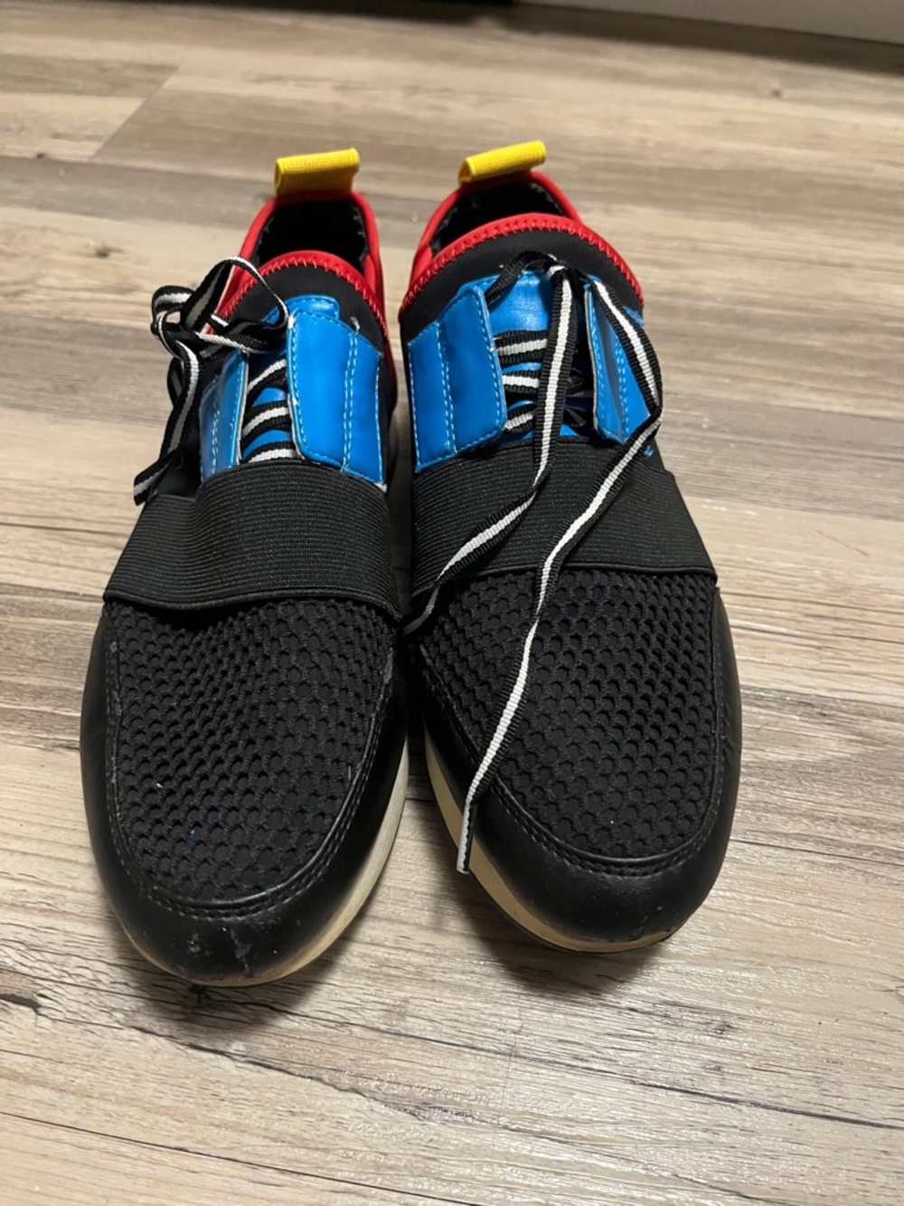 Steve Madden  multi color Athletic Slip-On Sneakers with Blue and Red Accents